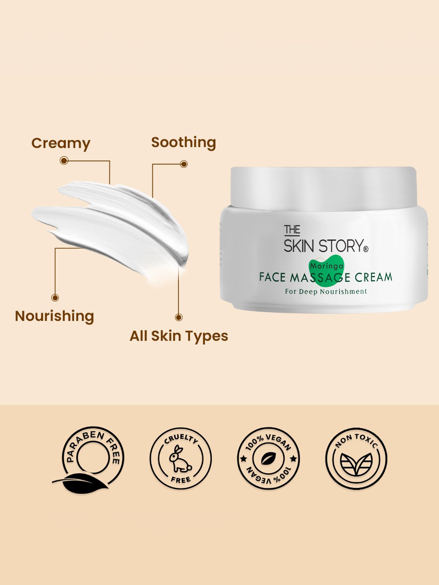 The Skin Story Moringa Face Massage Cream for Deep Nourishment - 50 gm
