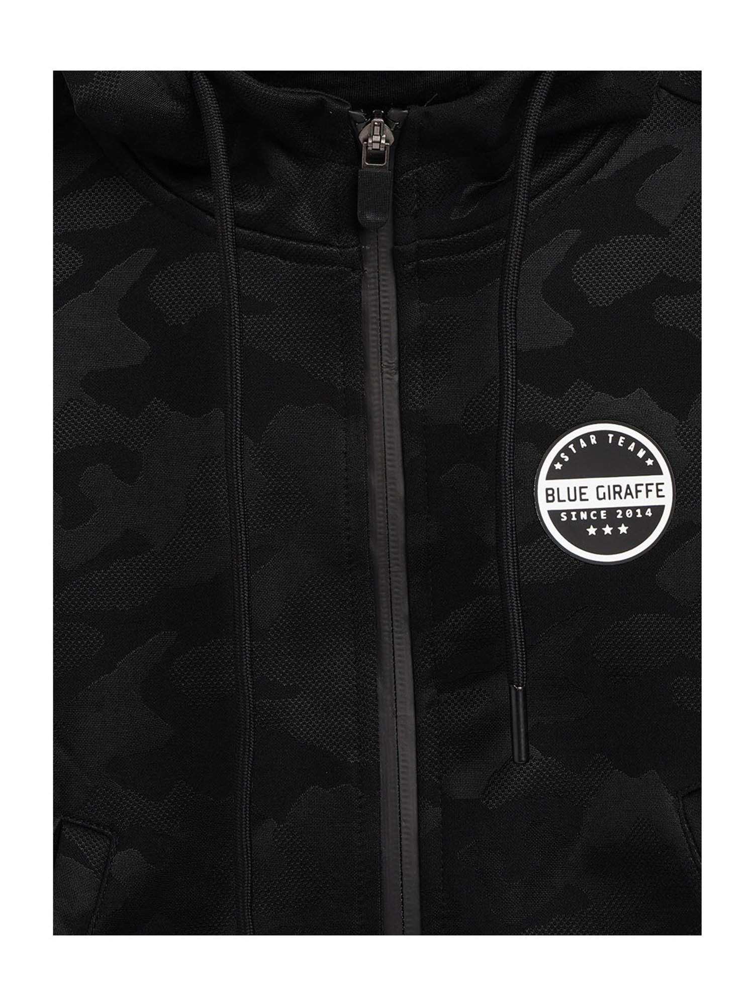 Blue Giraffe Kids Black Solid Hoodie