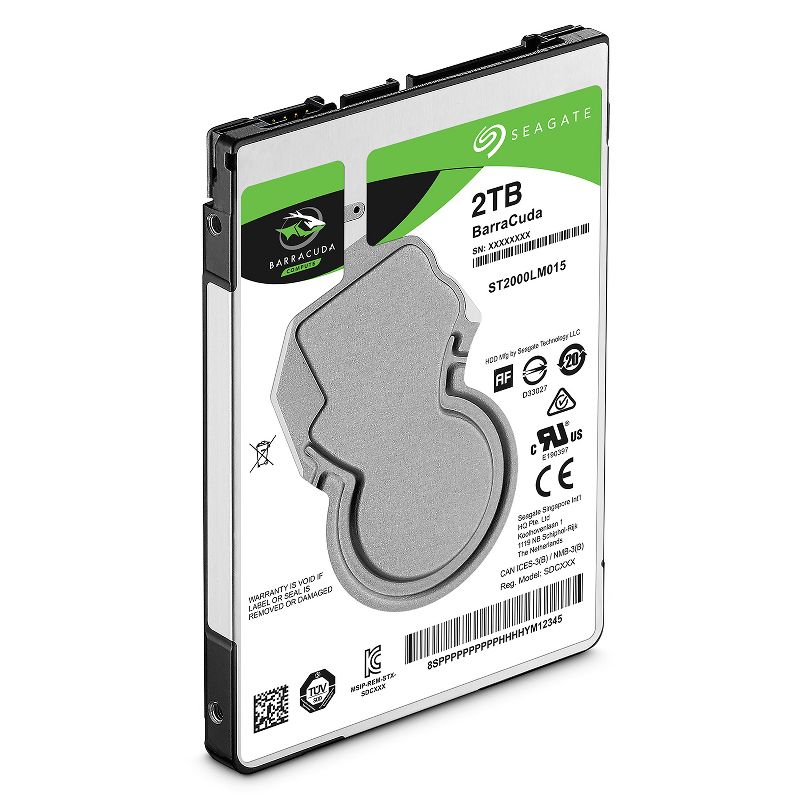 Seagate BarraCuda 2TB Internal HDD - 2.5in SATA 6 Gb/s 5400 RPM (ST2000LM015)