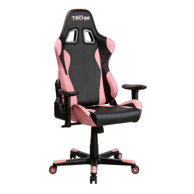 Ergonomic High Back Racer Style PC Gaming Chair Pink - Techni Sport