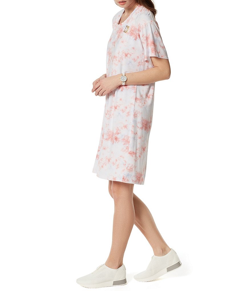 Anne Klein Sport Carlita Jewel Neck Sleeveless Midi Shift Tank Dress