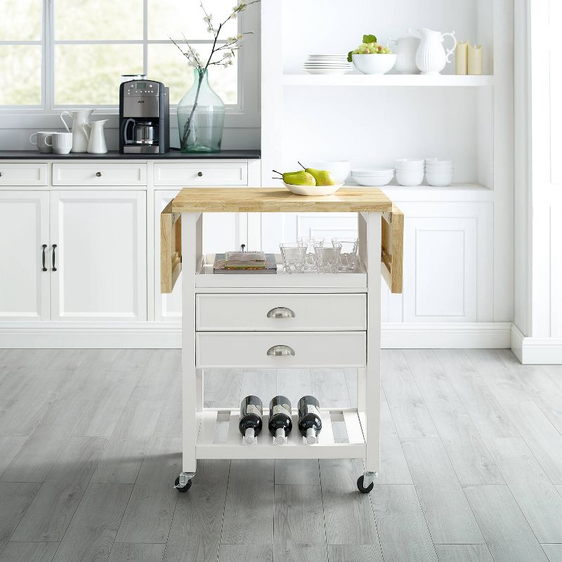 Bristol Double Drop Leaf Kitchen Cart White - Crosley
