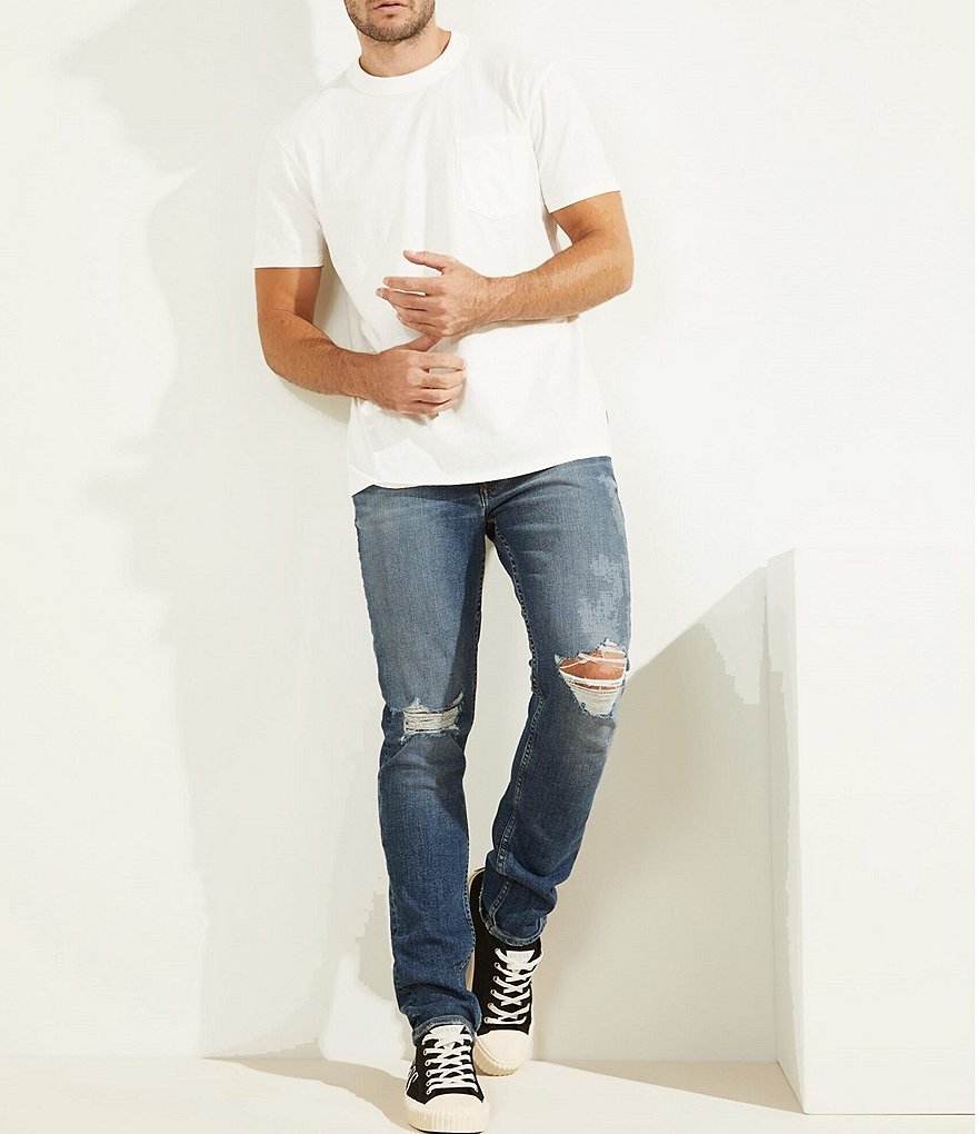 Guess Short-Sleeve Sueded Vintage Pocket Tee