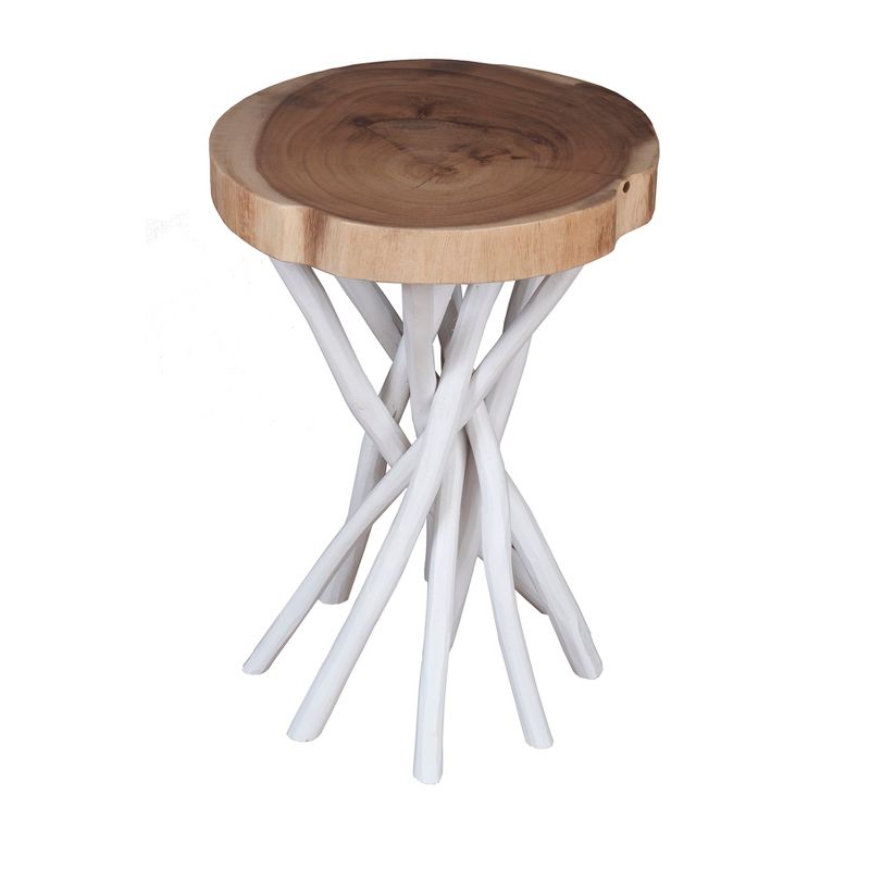 Kenton Teak Accent Table White - East At Main