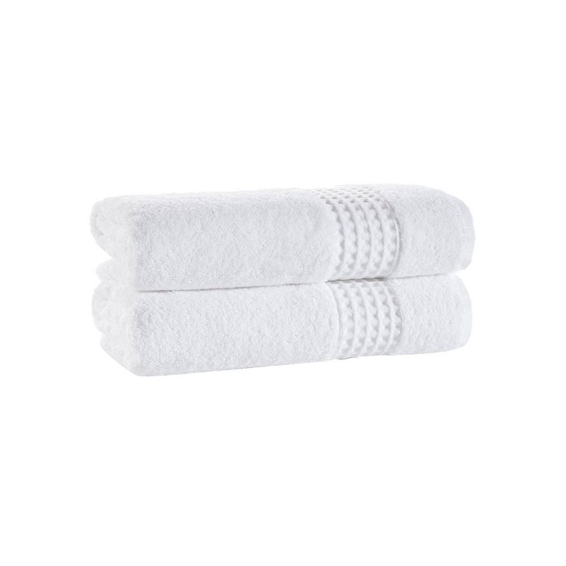 2pc Ela Turkish Cotton Bath Towel Set White - Enchante Home