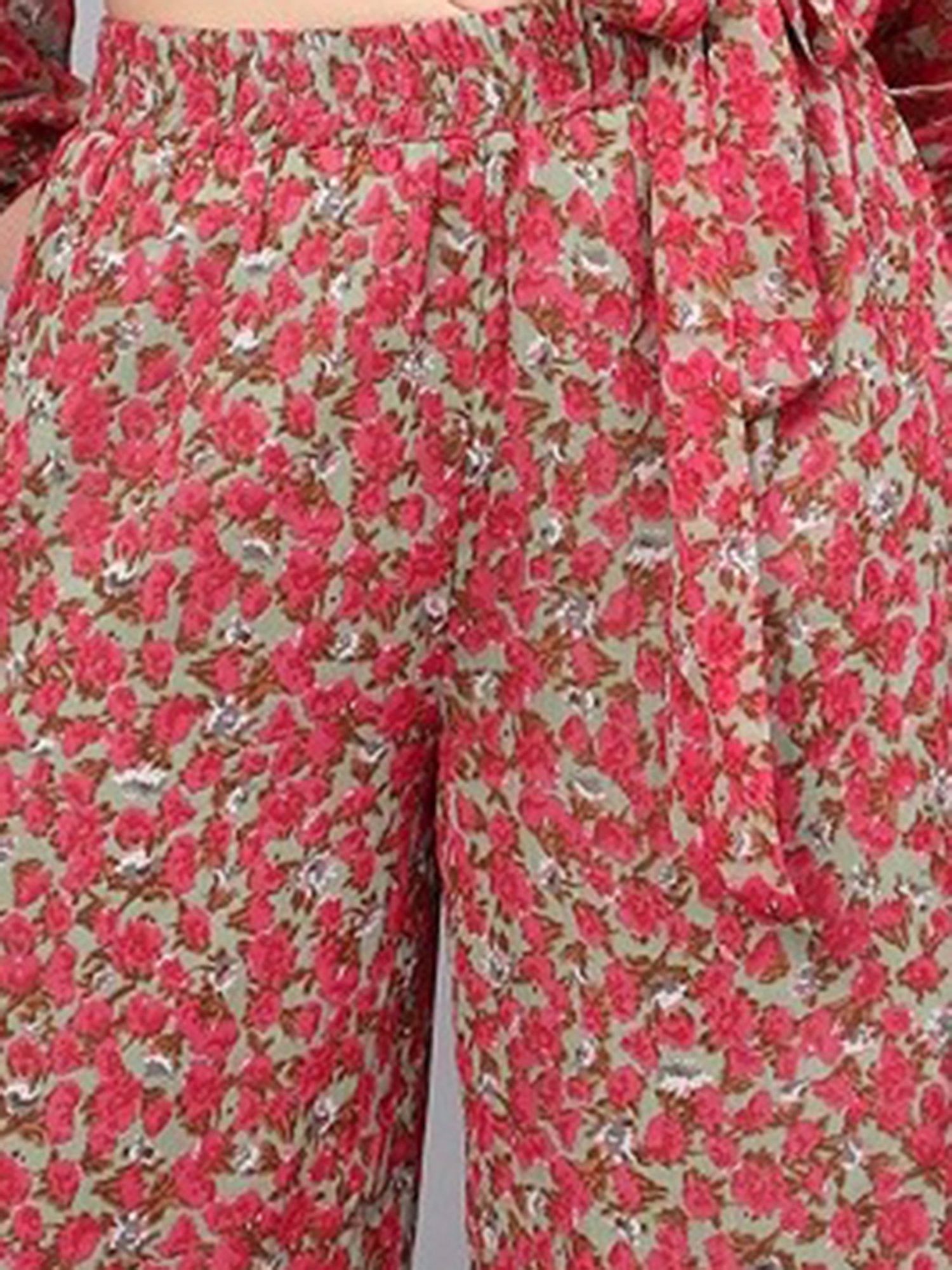 Anvi Be Yourself Multicolor Floral Print Relaxed Fit Mid Rise Palazzos