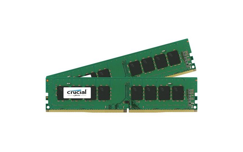 Crucial 32GB (2 x 16 GB) DDR4 SDRAM Memory Module - For Desktop PC - 32 GB (2 x 16 GB) - DDR4-2400/PC4-19200 DDR4 SDRAM - CL17 - 1.20 V - Non-ECC