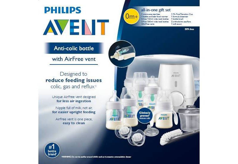Philips Avent Anti-colic Bottle With AirFree vent Gift Set All In One