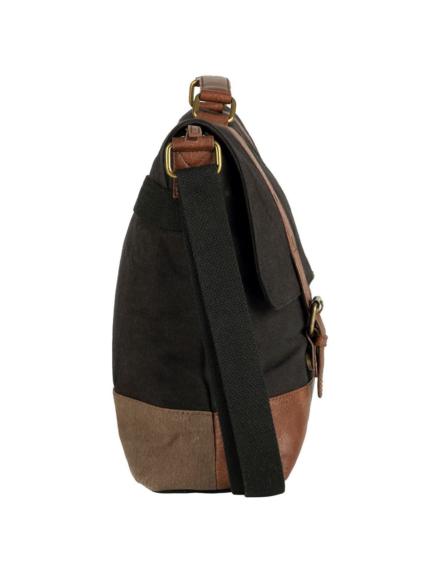 Mona B Brown Canvas Medium Messenger Bag