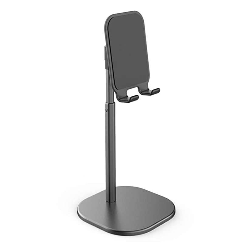 Angle Height Adjustable Phone Stand Holder for Desk Compatible with All Mobile Phones Black