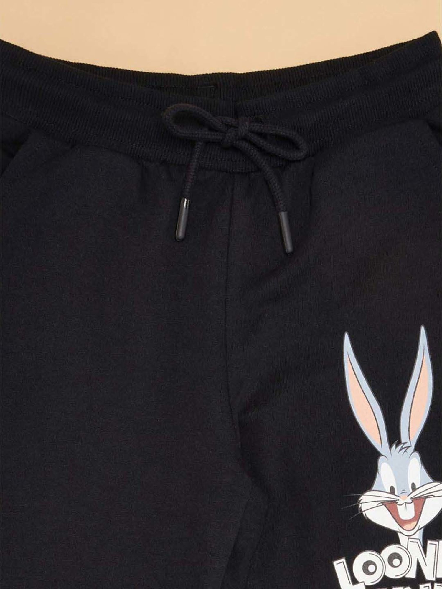 Pantaloons Junior Kids Jet Black Cotton Regular Fit Jogger