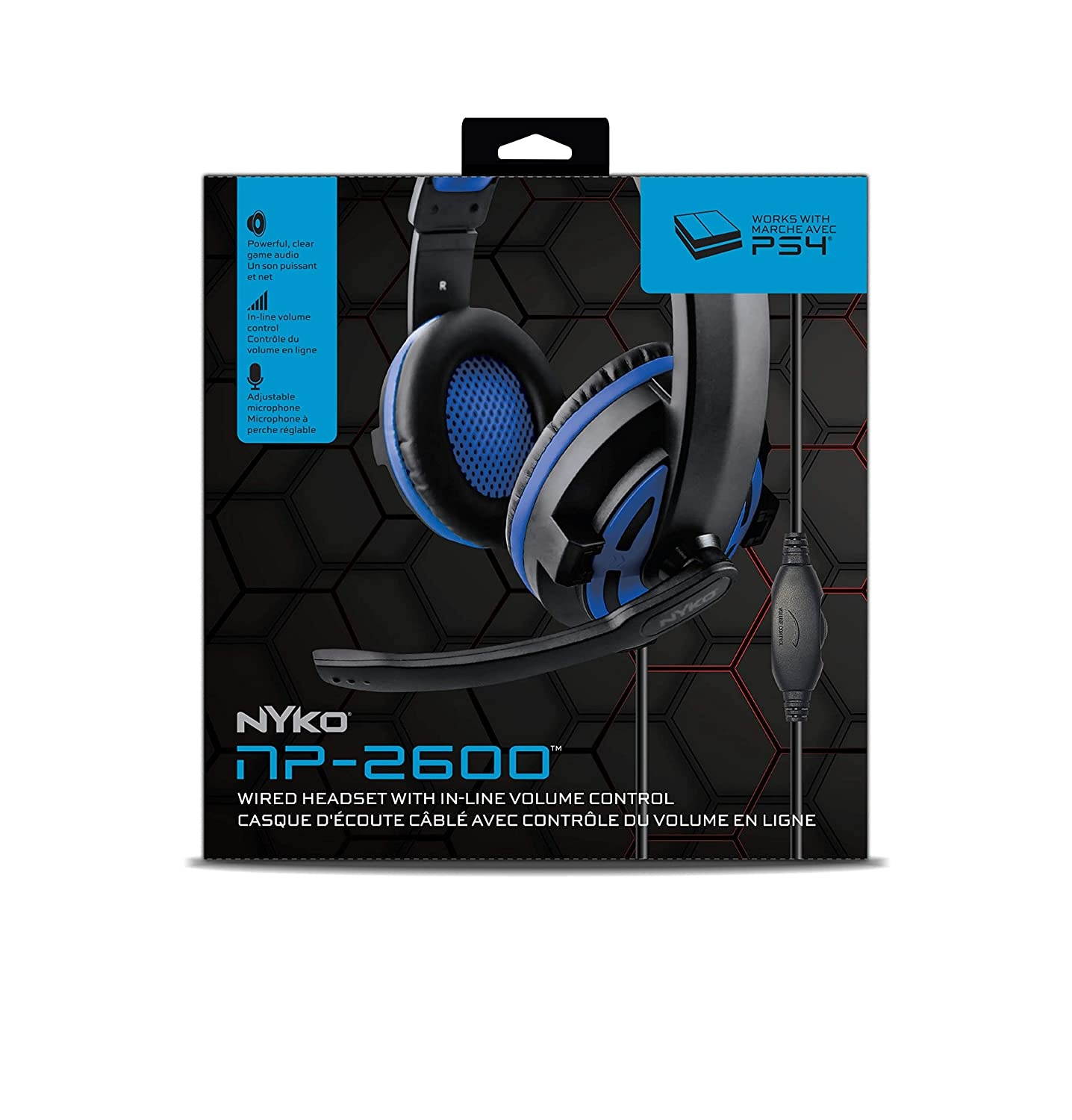 Nyko Np-2600 Wired Headset for PlayStation 4 - Lightweight Blue Headset Designed for PS4, PS5, Xb1, Xbsx, Switch and PC - PlayStation 4