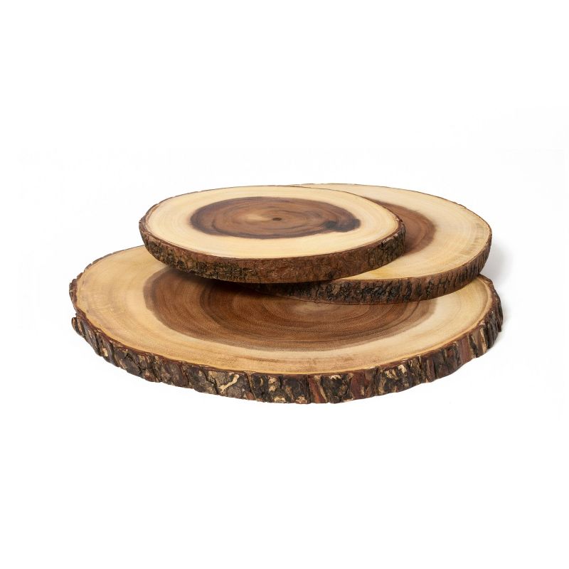 Lipper International Acacia Bark 3-Tier Swivel Server