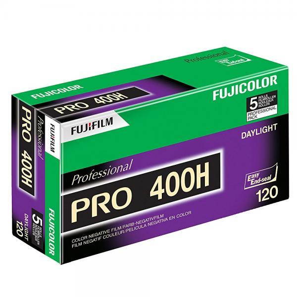 Fujifilm 16326119 Fujicolor Pro 120, 400H Color Negative Film ISO 400 - 5 Roll Pro Pack (Green/White/Purple)