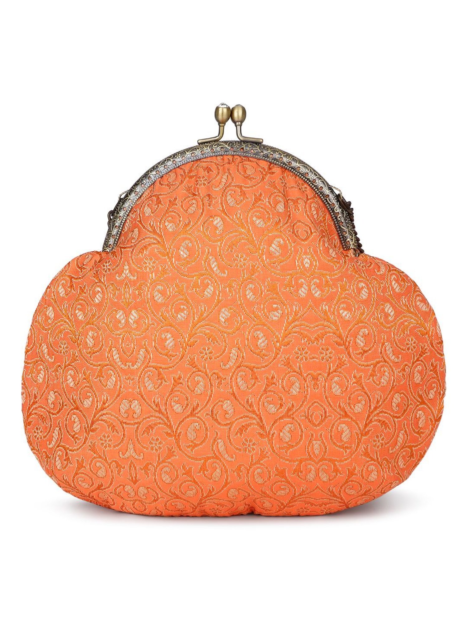 Tarini Nirula Araa Orange Embroidered Small Clutch