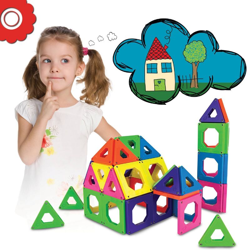 Discovery Kids Toy Magnetic Tiles Building Set 50pc
