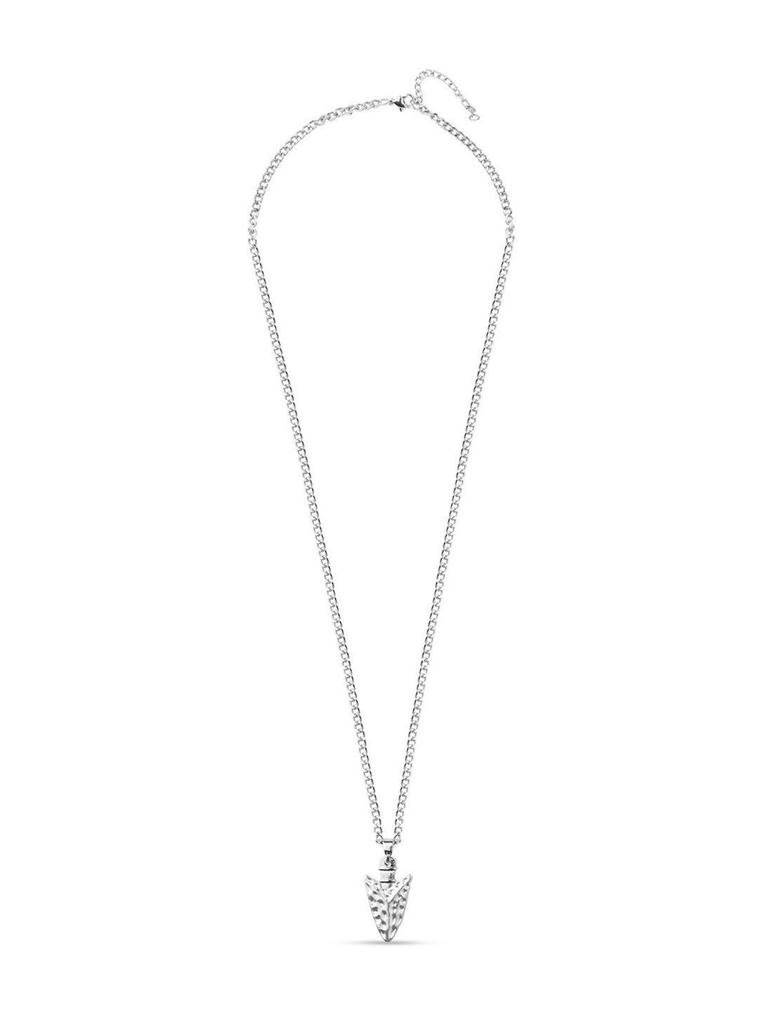 The Bro Code Silver-Plated Hammered Arrow Pendant Necklace for Men
