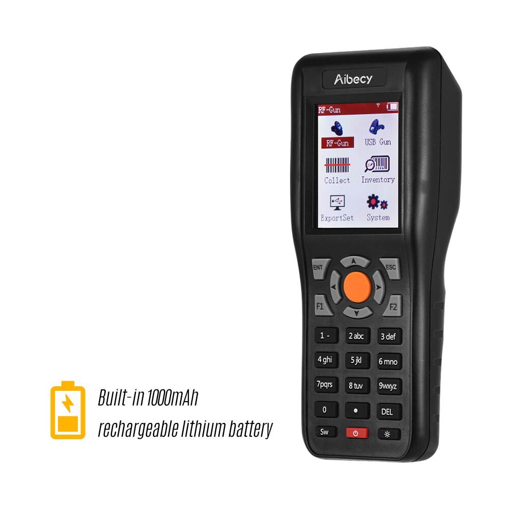 PDT Barcode Scanner Data Collector 433MHZ Wireless & USB Wired Data Terminal Inventory 1D Barcode with 2.2 Inch TFT Color Screen