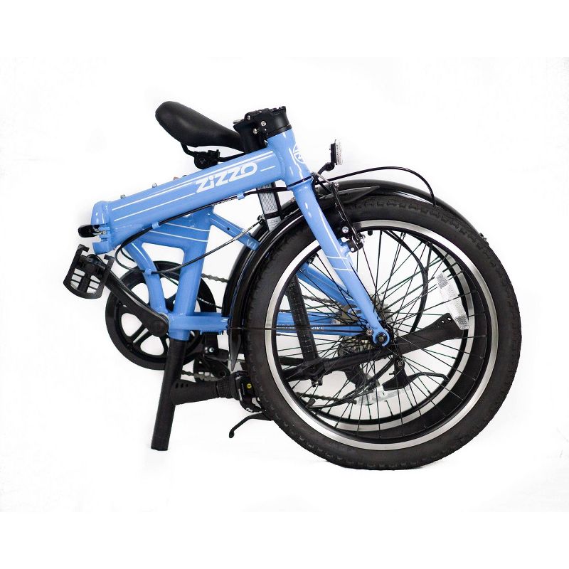 ZiZZO Via 7-Speed Aluminum 20" Folding Bike - Sky Blue