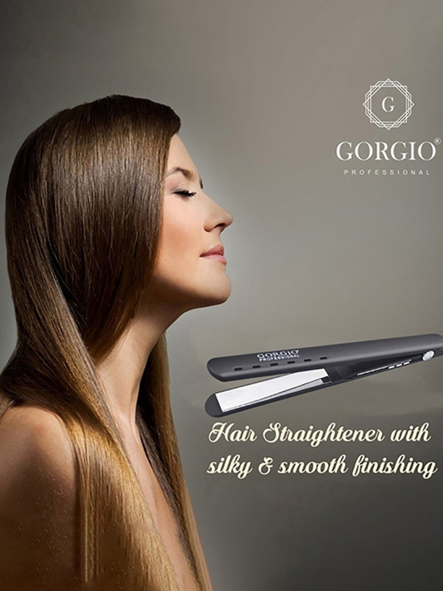 Gorgio Professional HS3 Mirror Titanium Hair Straightener (Black)
