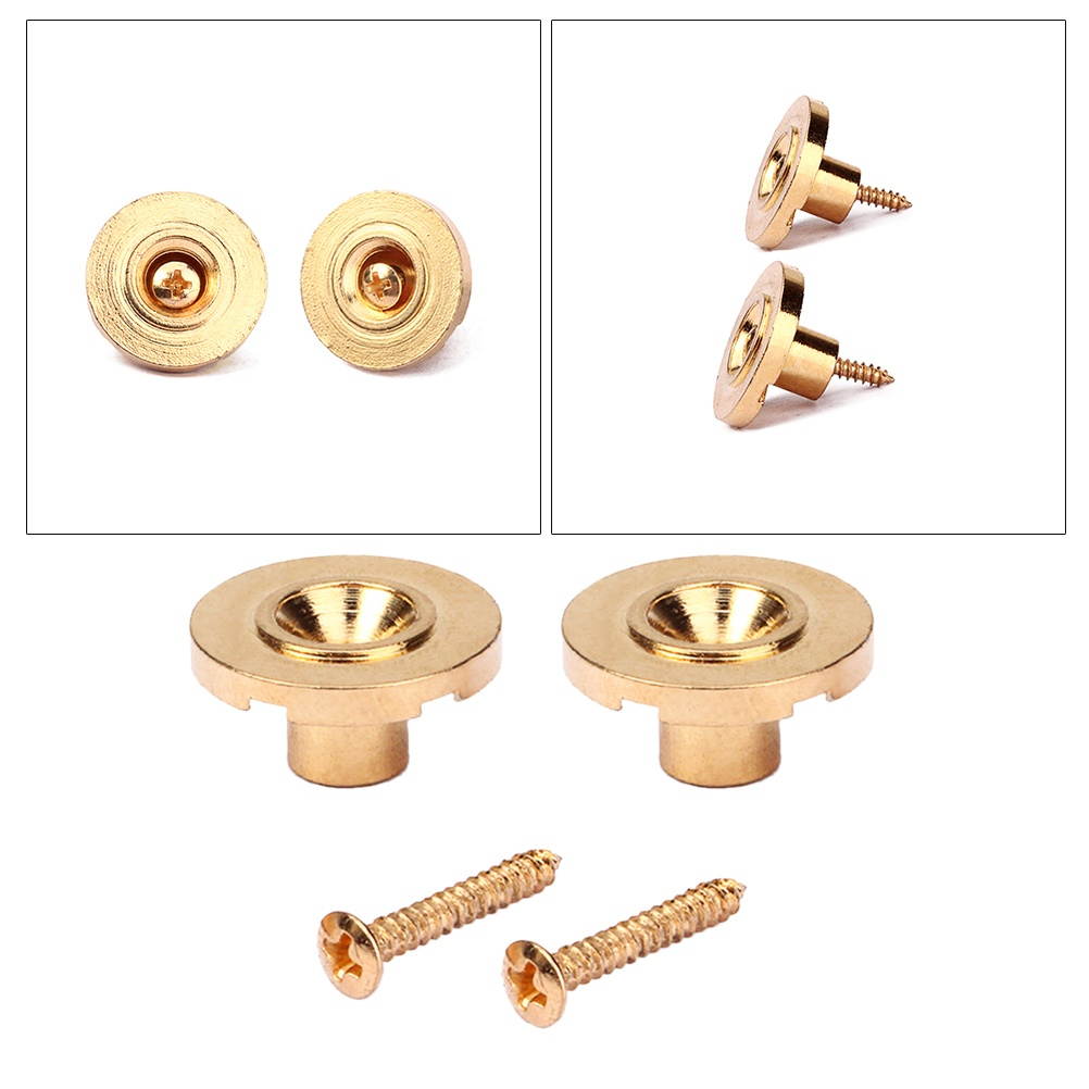 2pcs Guitar Steel Roller String Trees String Retainer String Guide with Screws for Electric Guitar Parts Replacement (Golden)