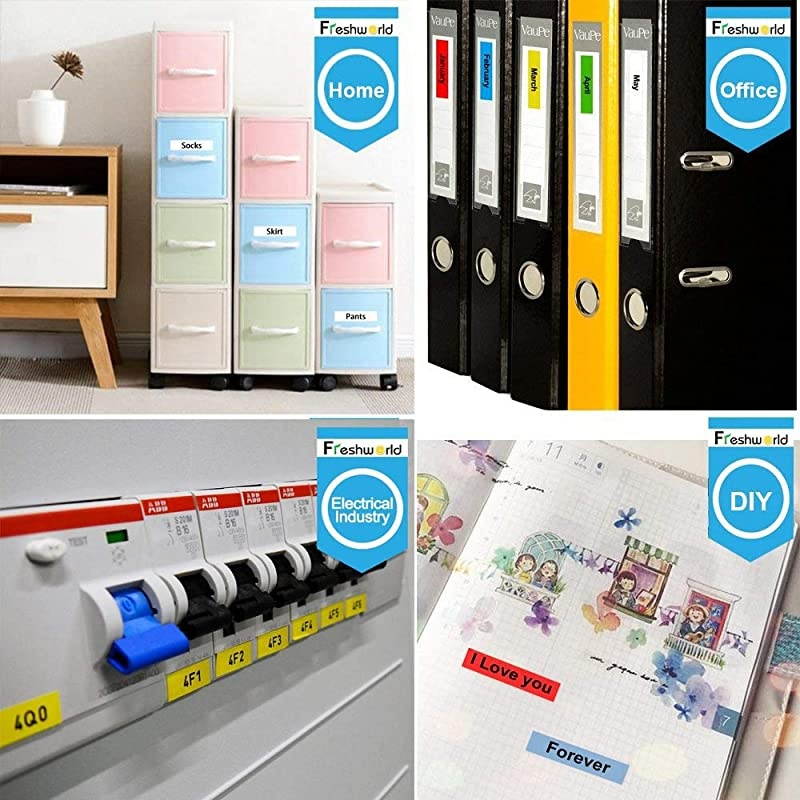 Brother Ptouch M Tape 12mm 12Inch MK131 MK231 MK431 MK531 MK631 MK731 Label Tape Replace for Brother Label Maker PT90 PTM95 PT70BM PT65 PT85 PT45047Inch x 262 Ft8m6Pack