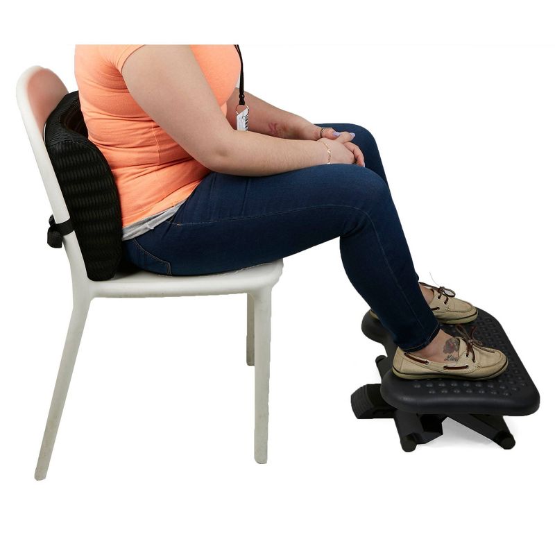 Mind Reader Memory Foam Lumbar Back Cushion & Adjustable Ergonomic Non-Slip Foot Rest
