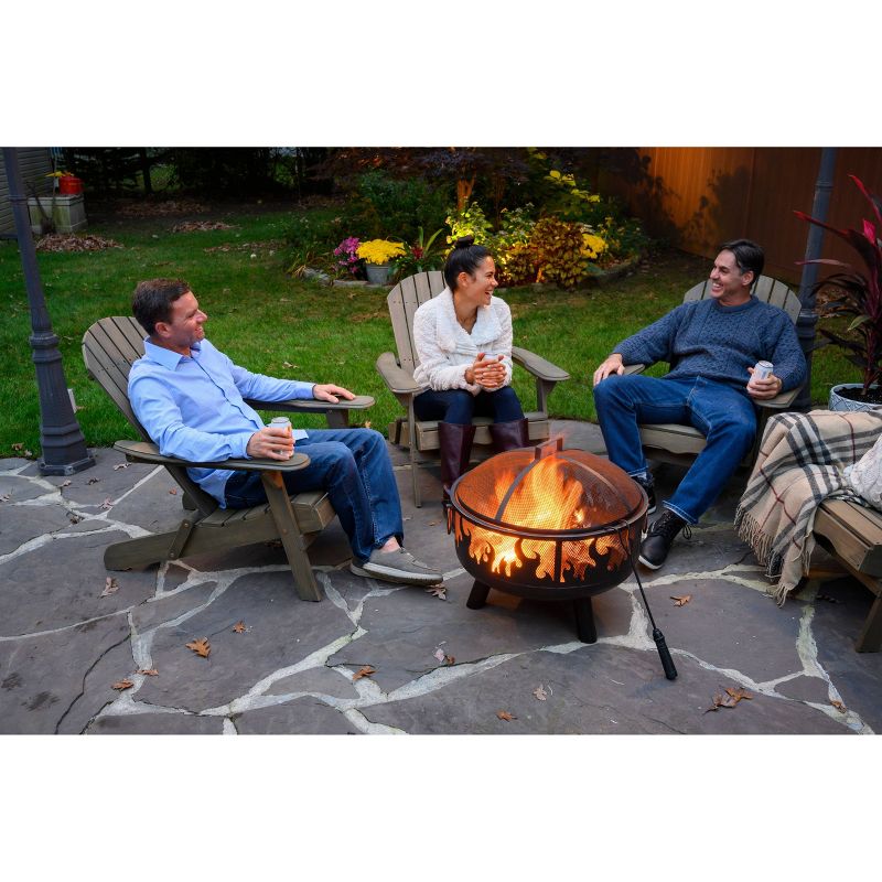 Wood Burning Outdoor Fire Pit with Flames - Black - Endless Summer