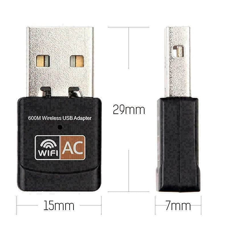 WiFi Adapter AC600 Mbps Dual Band 245Ghz Wireless Mini WiFi Network Adapter 80211 Mini Wireless for LaptopDesktopPC Support Desktop Laptop MAC Book Windows Notebook