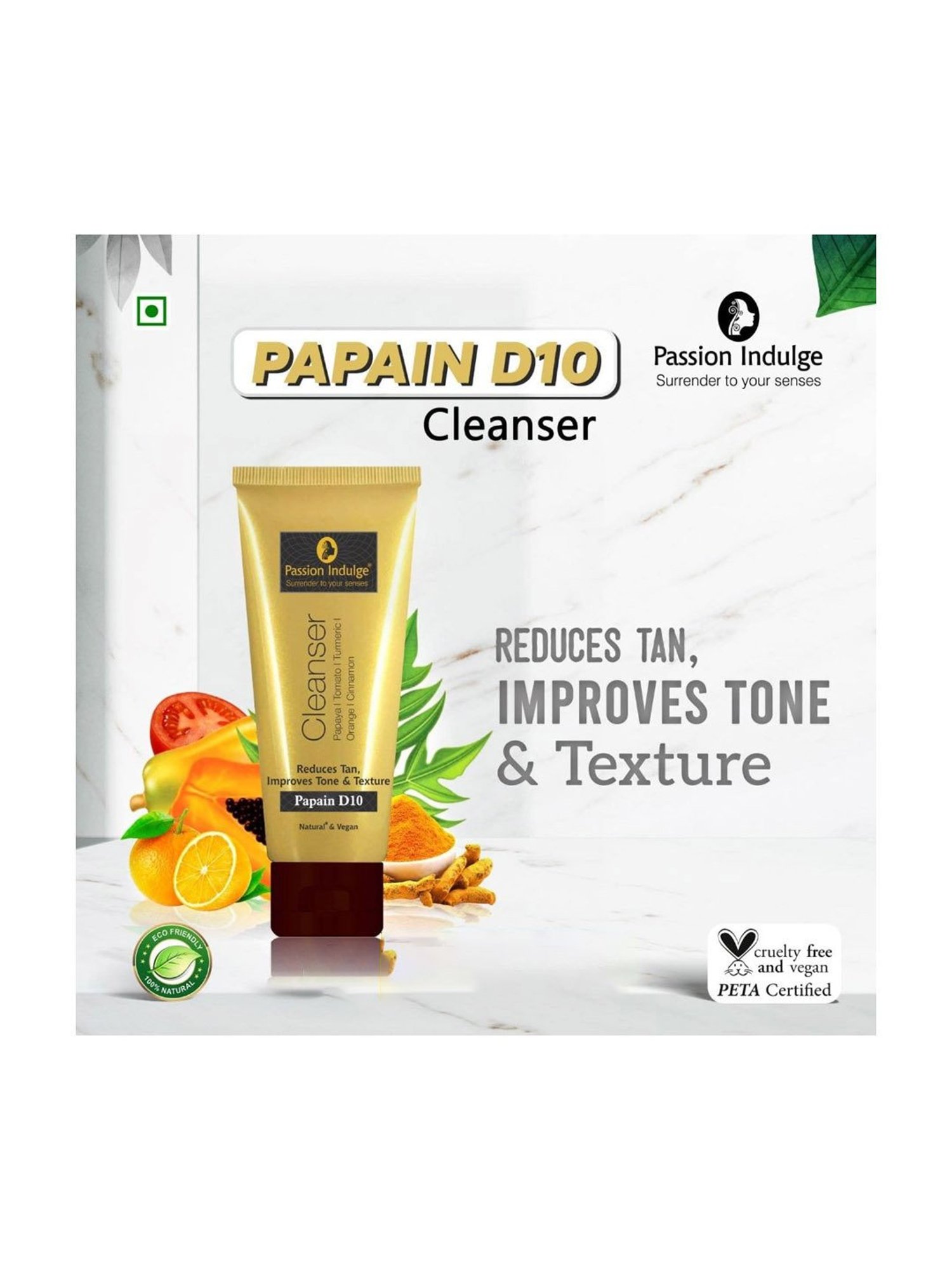 Passion Indulge Papain D10 Cleanser Natural Face Wash - 100 ml