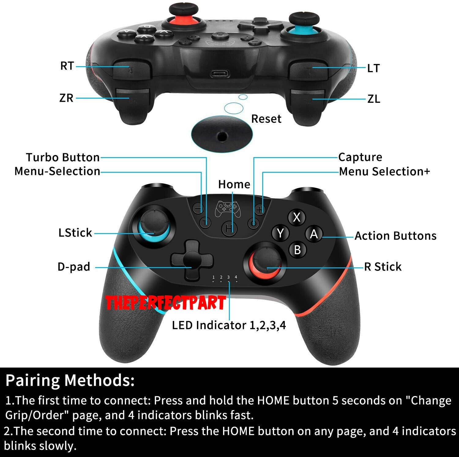 For  Switch Wireless Pro Controller Gamepad Joypad Joystick Remote New