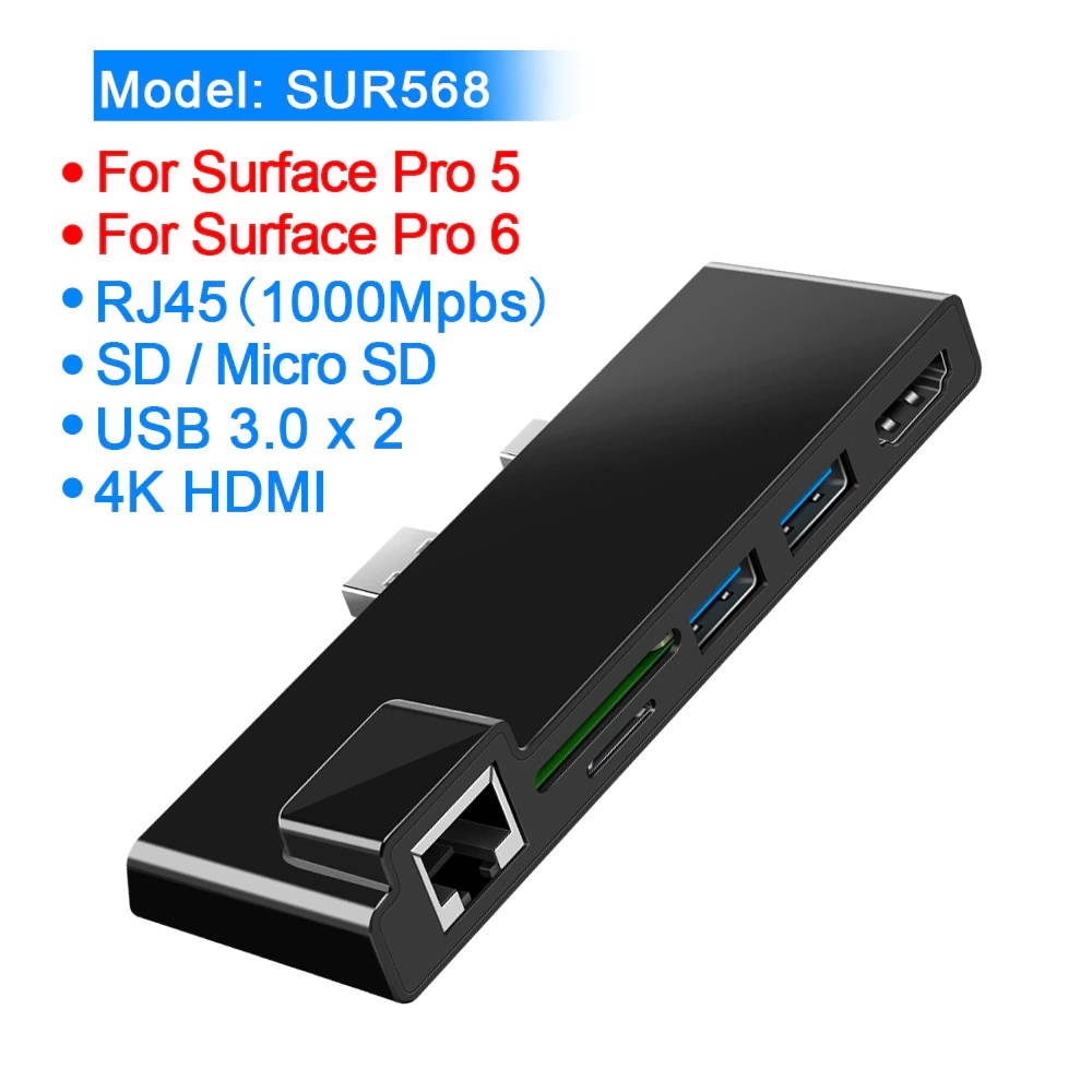 Misskit usb 3.0 HUB card reader 4K HDMI-compatible Gigabit Ethernet adapter SD/TF micro SD for Microsoft Surface Pro 5/6