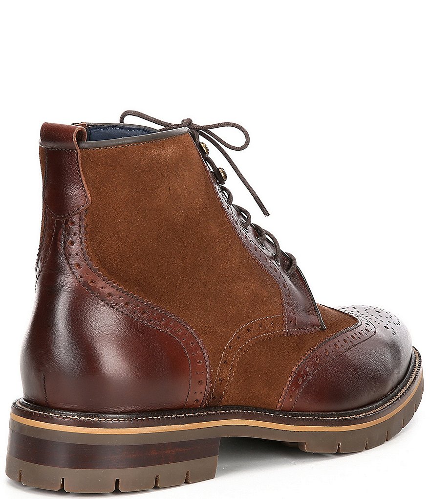 Johnston & Murphy Men's Cody Leather Suede Wingtip Boots