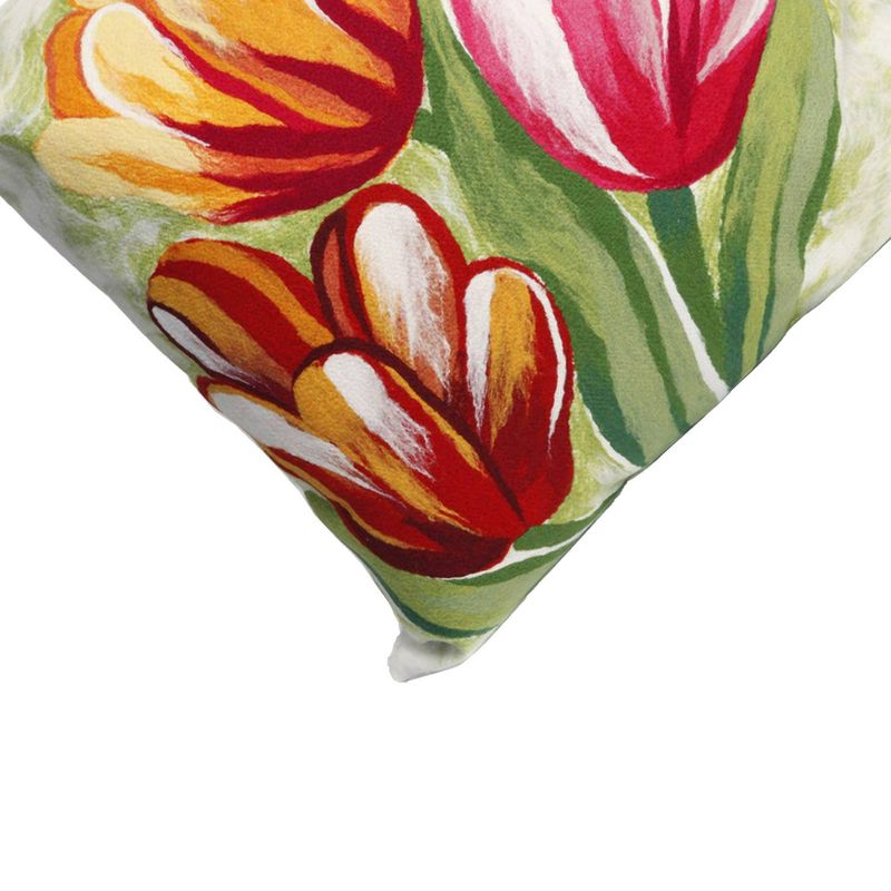 Red Warm Tulips Throw Pillow (20"x20") - Liora Manne