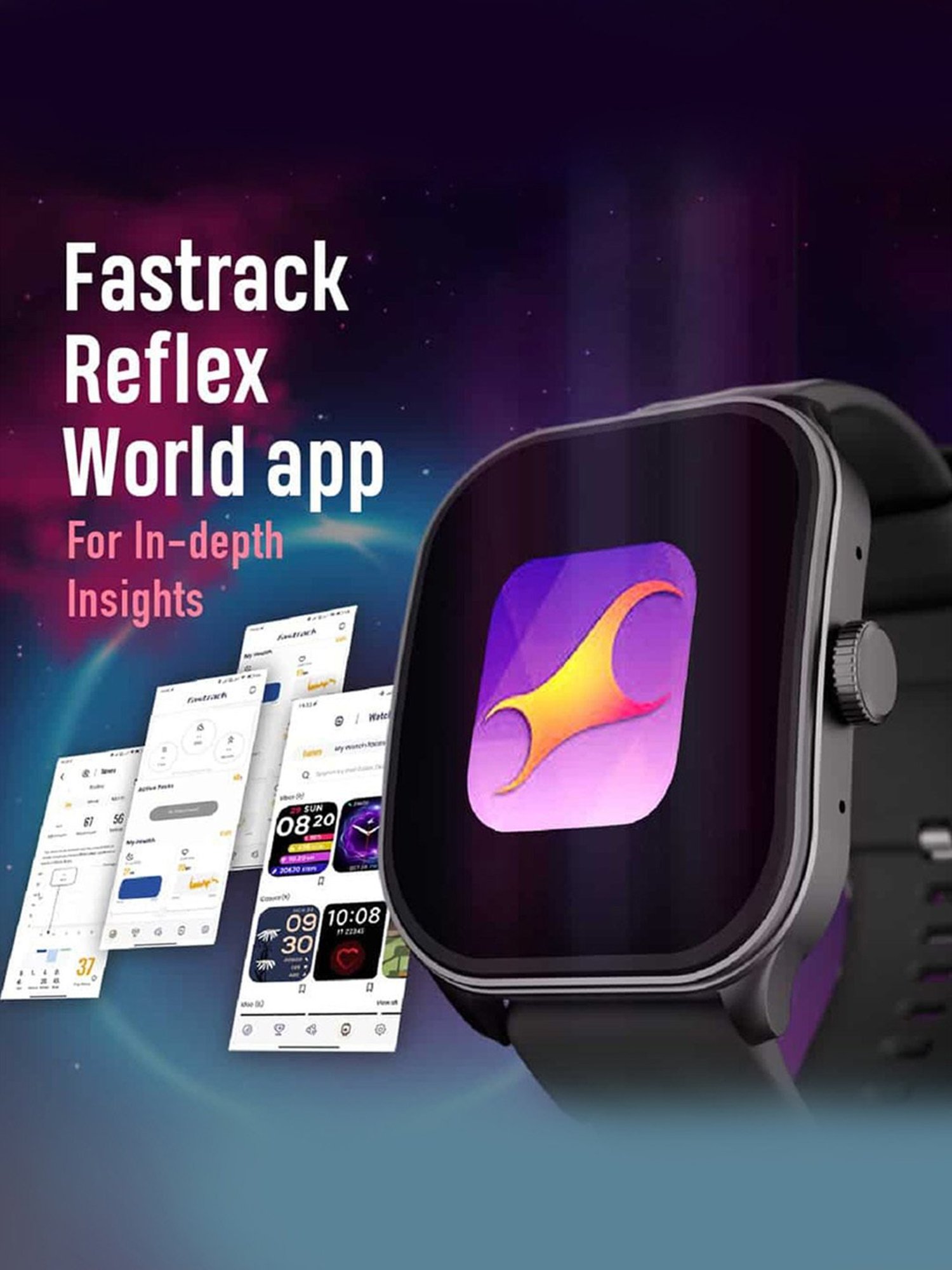 Fastrack Reflex Power BT Calling Smartwatch with 1.96 inch Super AMOLED Arched Display (Blue)