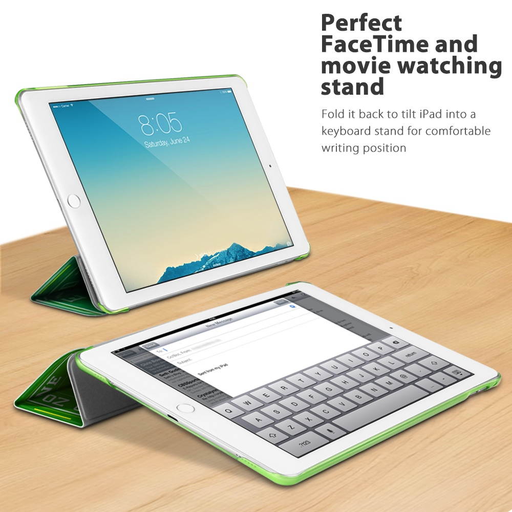 iPad Air 1 Case - Slim Lightweight Shell Smart Cover Stand, Hard Back Protection with Auto Sleep Wake for Apple iPad Air 1 (Football)