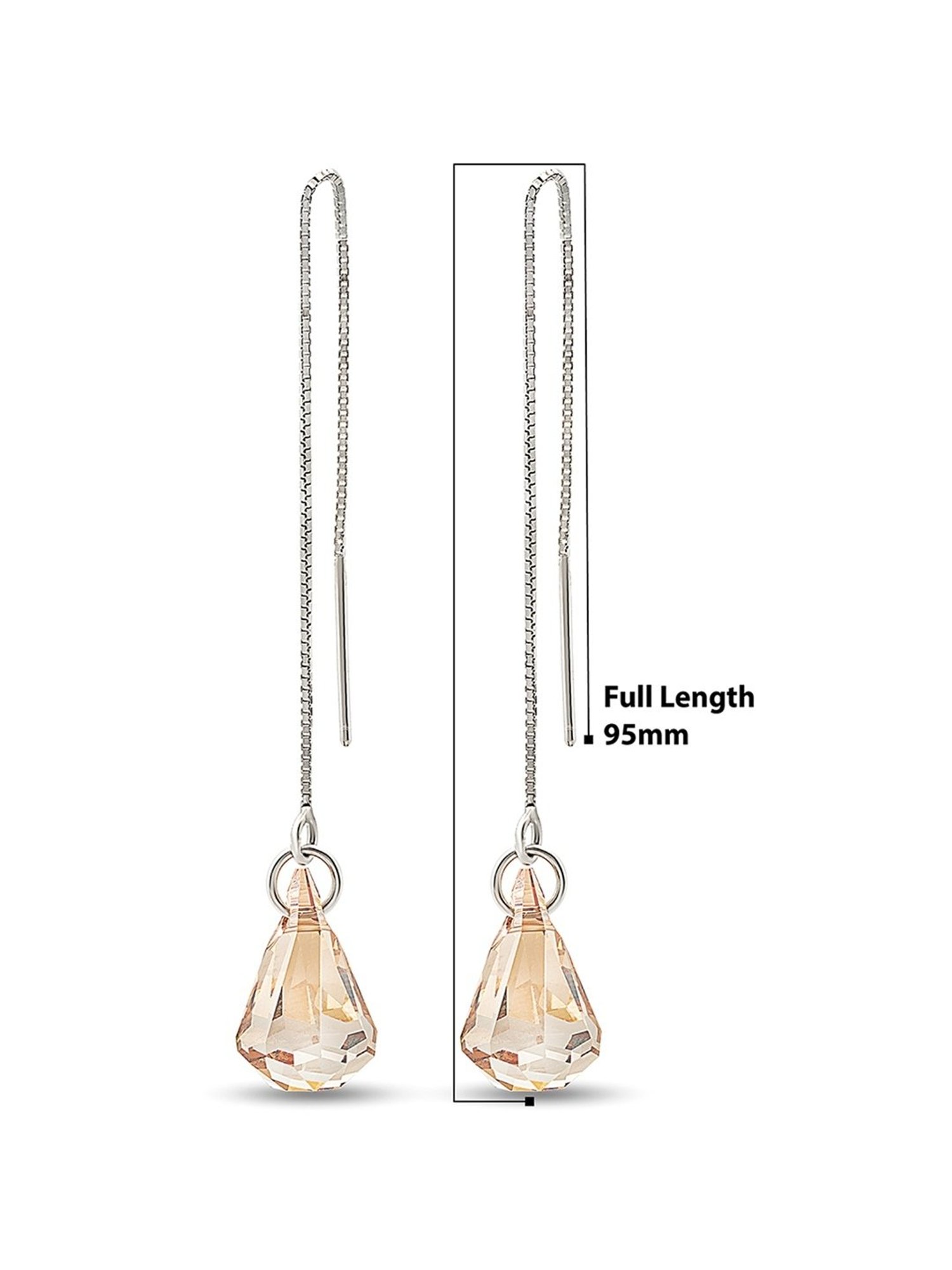 Silberry 92.5 Sterling Silver Sunshine Sui-Dhaga Earrings for Women