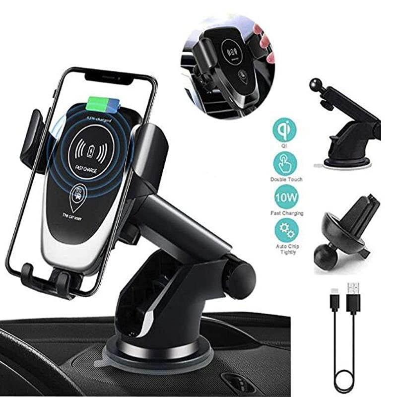 Wireless Car Charger 10W Fast Charge Car Phone Holder Adjustable Gravity Sensor Compatible for iPhone XsXs MaxXRX 88 Plus Samsung Galaxy S10 S10 + S9 S9 + S8 S8 +