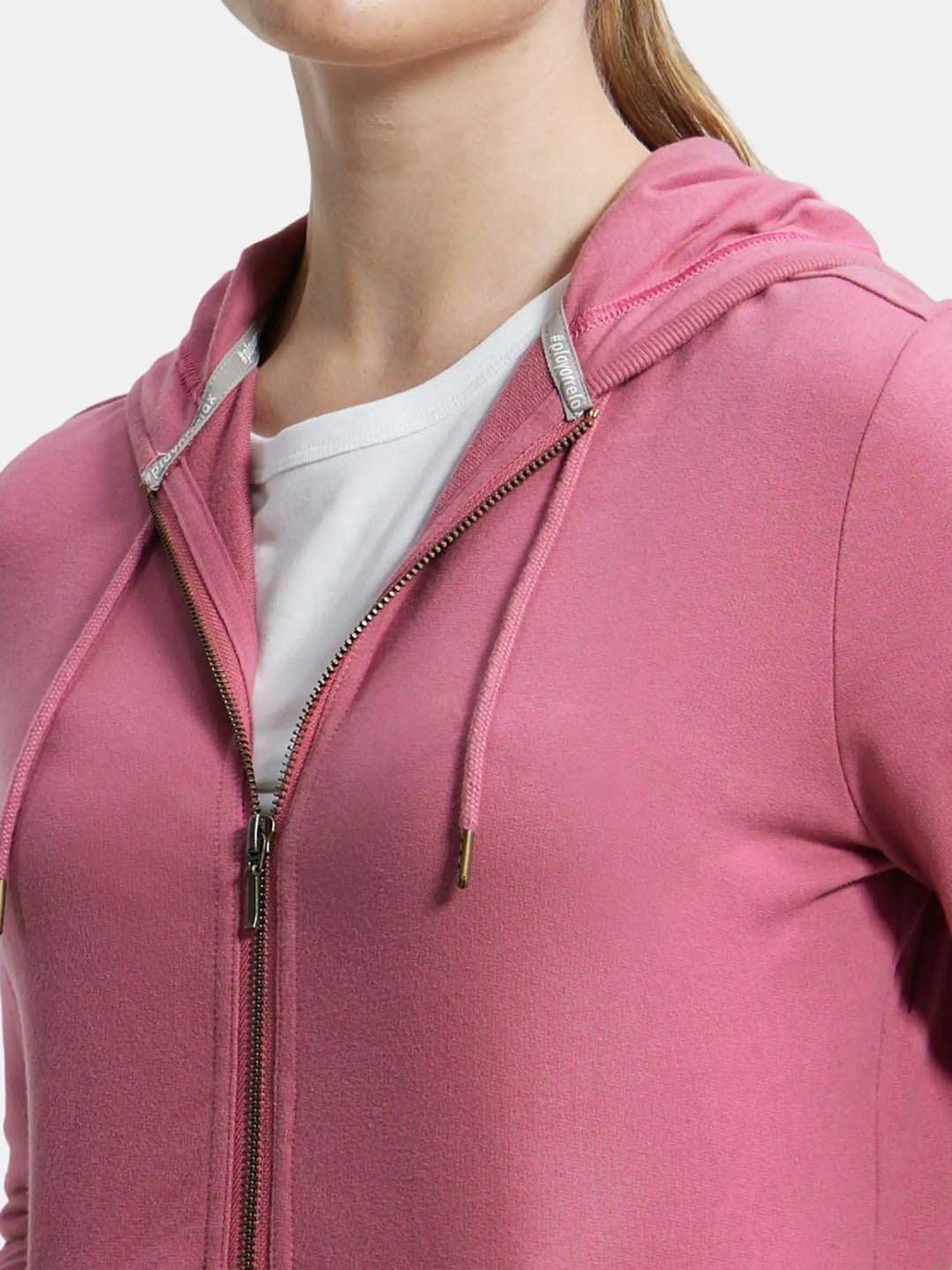 Jockey AW30 Women's Super Combed Cotton French Terry Fabric Hoodie Jacket with Side Pockets