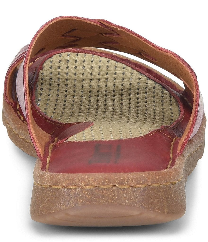 Born Basia Woven Leather Slide Sandals