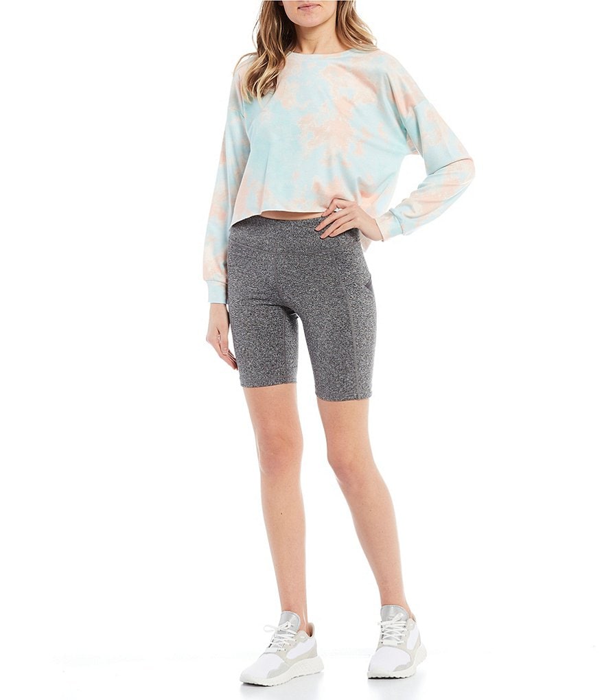 Honey & Sparkle Tie-Dye Long-Sleeve Cropped Top