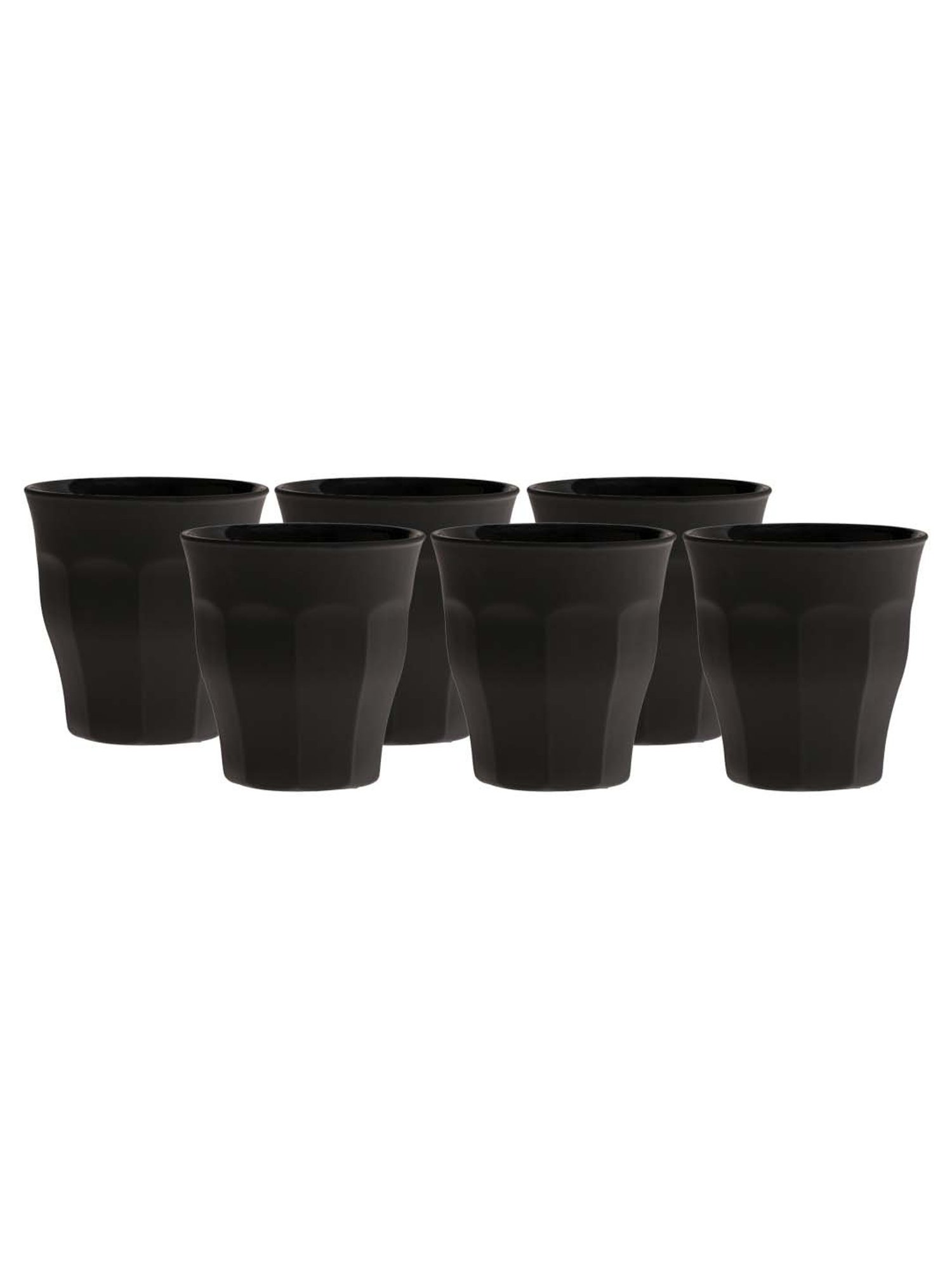Duralex 'Picardie' Black Glass 24 cm Tumbler (0.25 L) - Set of 6