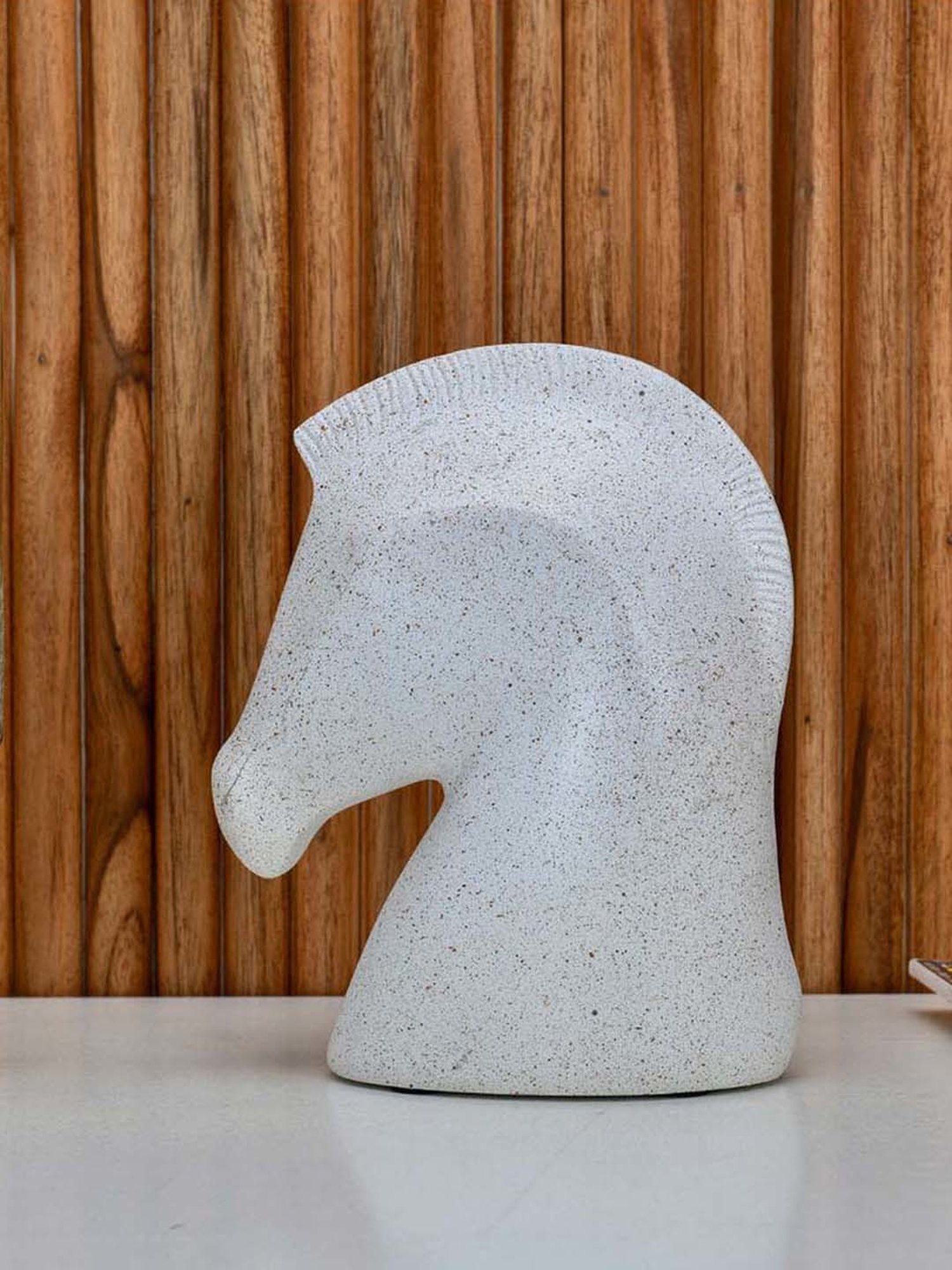 @home White Resin Horse Head Showpiece