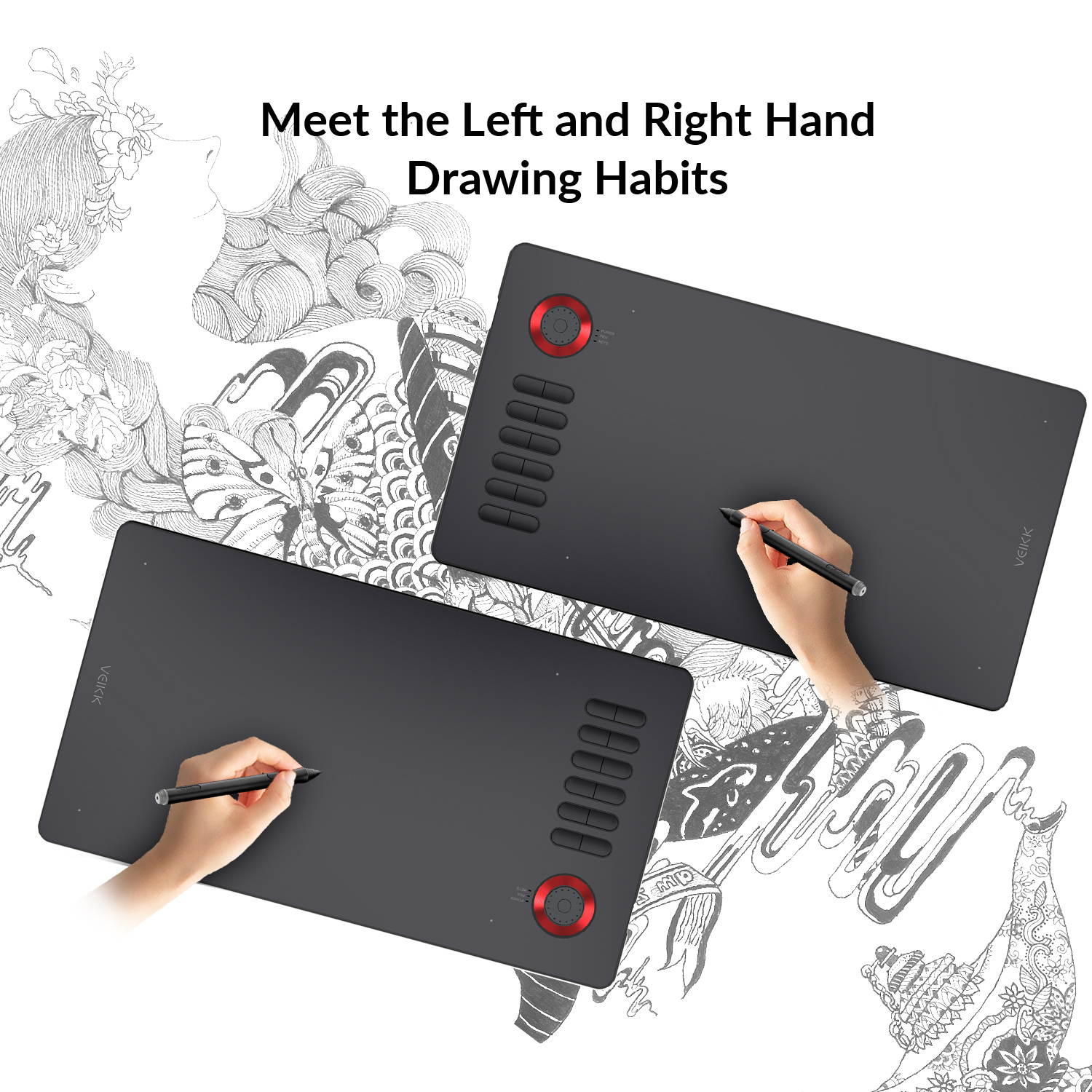 VEIKK A15 Pro Graphics Drawing Tablet 10 x 6 inch Digital Drawing Tablet with 12 Hotkeys and a Quick Dial (8192 Level Pressure Battery -Free Stylus)