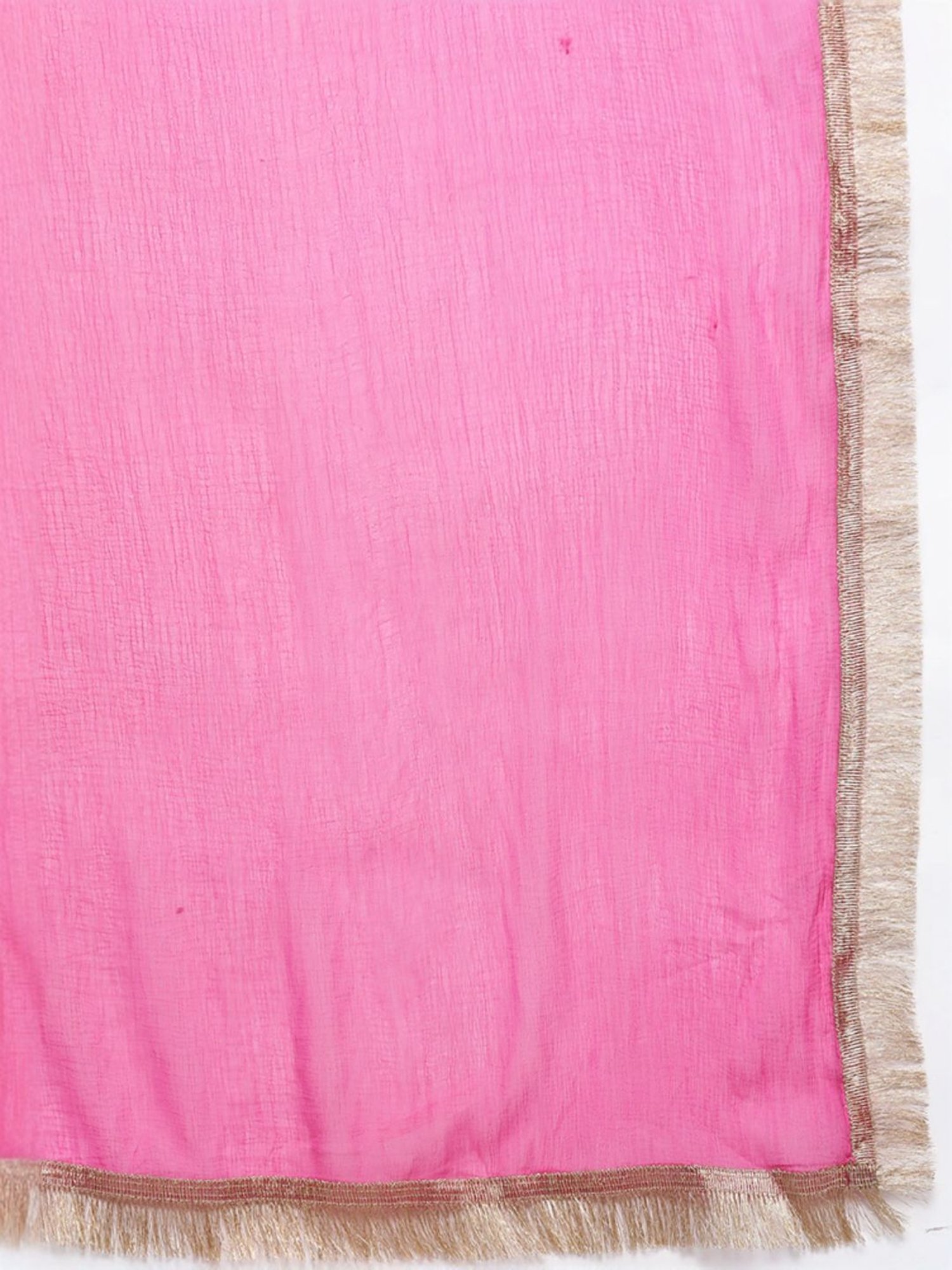 Varanga Black & Pink Floral Print Kurta Pant Set With Dupatta