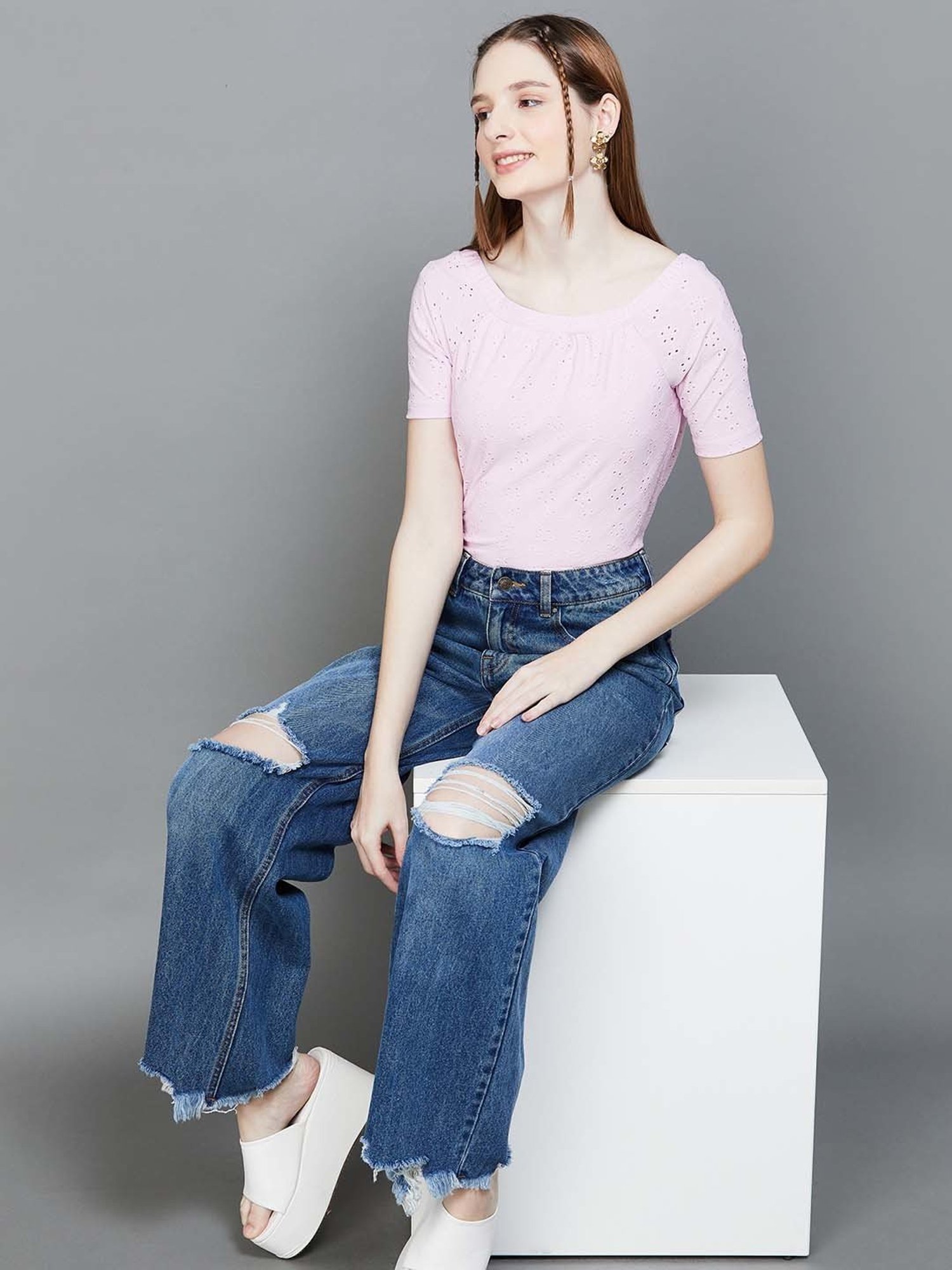 Fame Forever by Lifestyle Pink Self Pattern Top