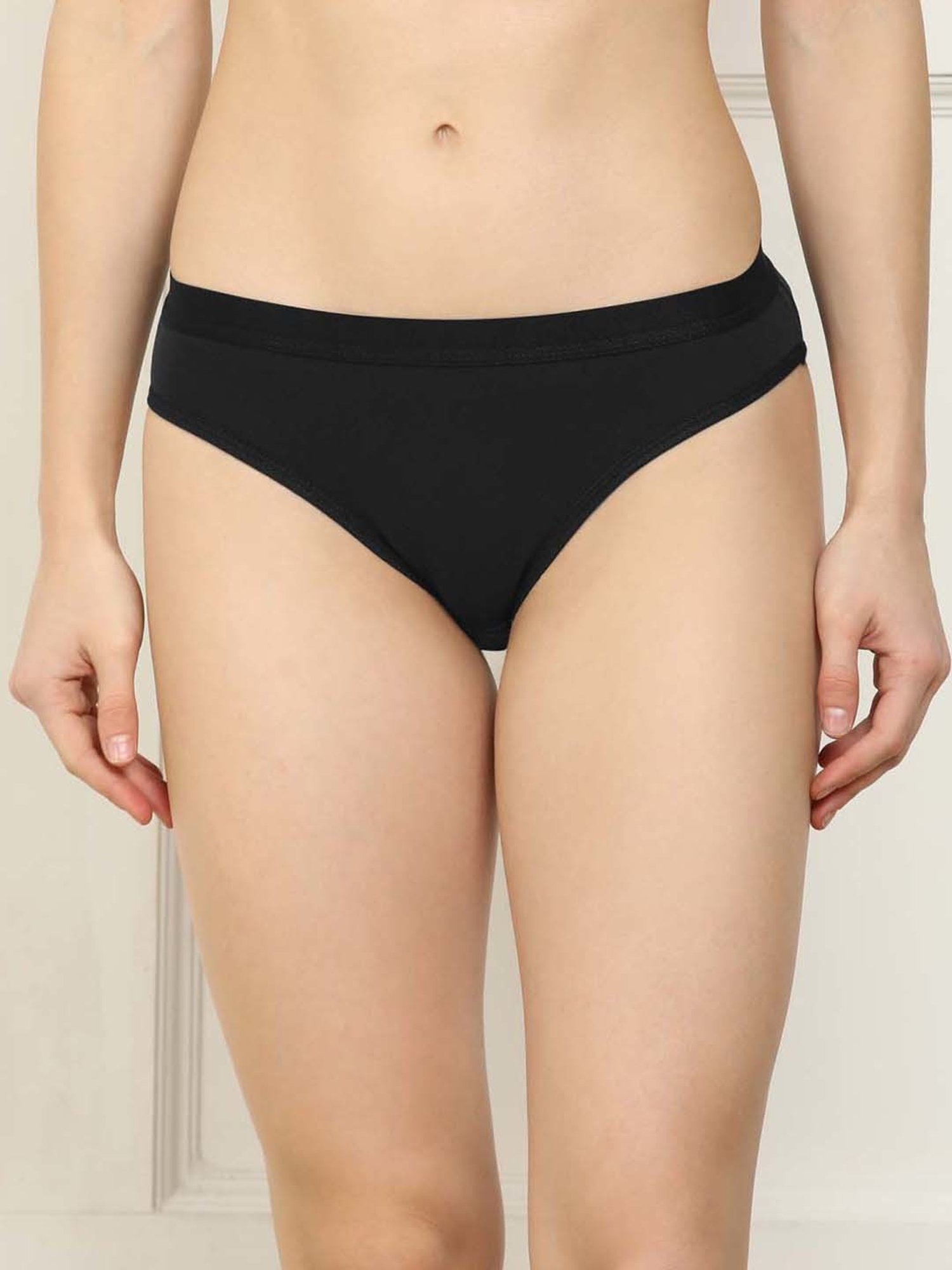 AROUSY Black Bikini Panties - Pack Of 3