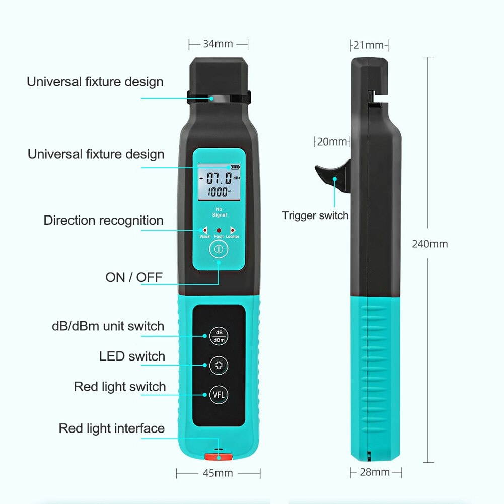 Fiber Optical Identifier 10mw Visual Fault Locator Optical Fiber Direction Identifier Suitable for 3.0/2.0/0.9/0.25mm Fiber Line