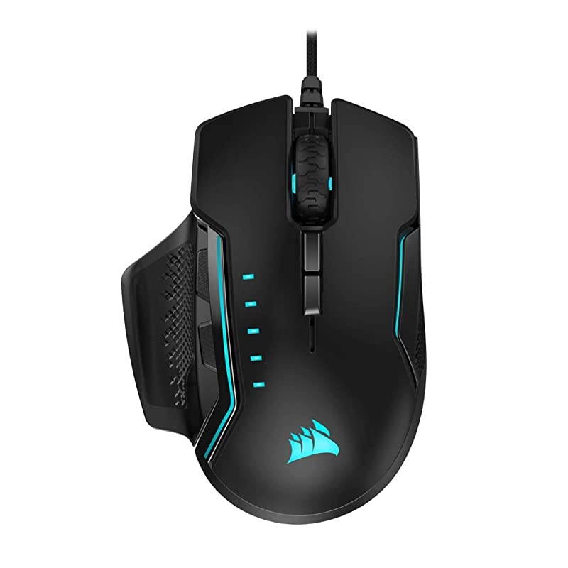 Glaive PRO RGB, Optical Gaming Mouse (18,000 DPI Optical Sensor, Interchangeable Grips, 3-Zone RGB Multi-Colour Backlighting, 7 Programmable Buttons), Aluminum