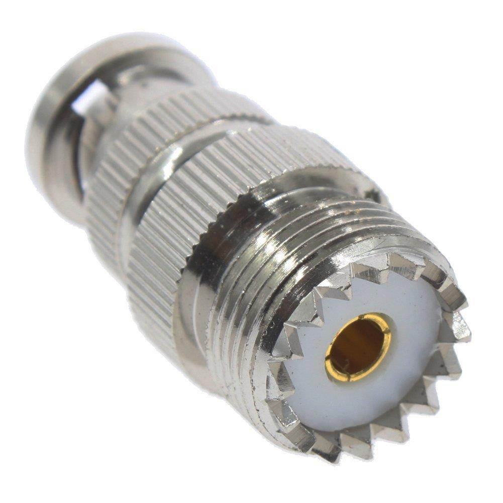 AOER UHF Female Jack to BNC Male Plug RF Coaxial Adapter Connector